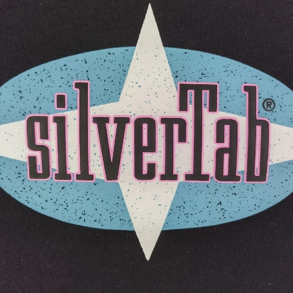 Vtg Levi's SILVERTAB Hoodie Mens Large Gray Spell Out Graphic Pullover Casual